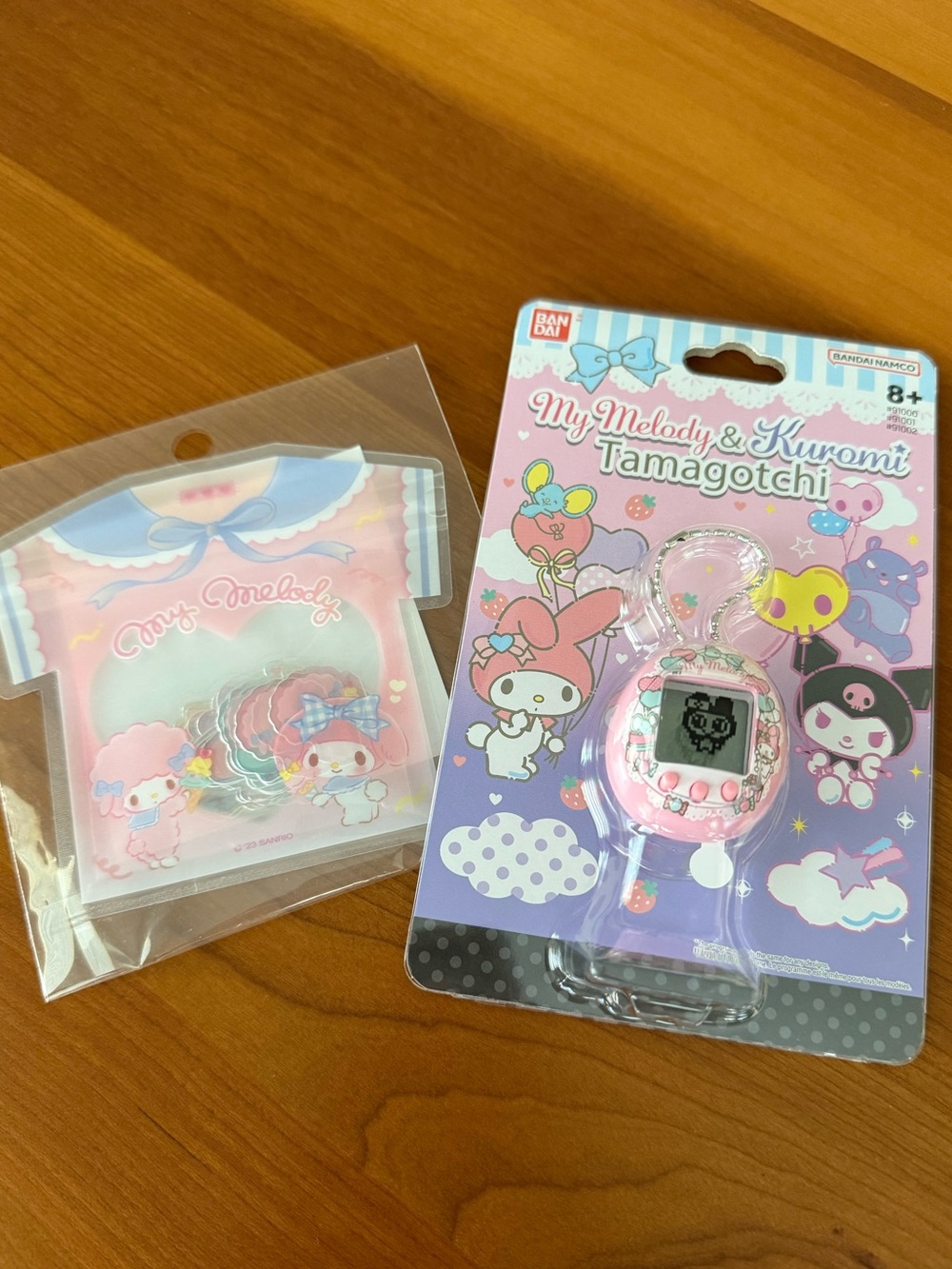 My Melody & Kuromi Tamagotchi + Sanrio Sticker Set Bundle